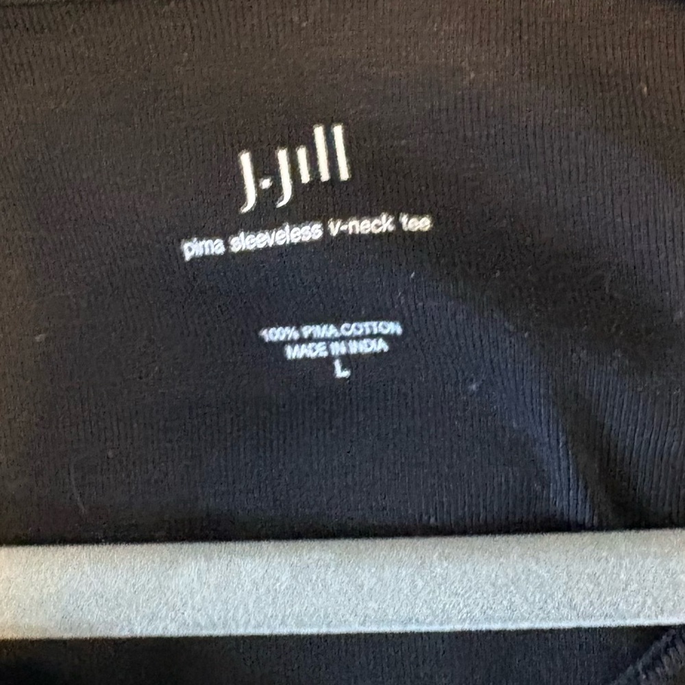 🖤 Classic J.Jill Black Pima Cotton Tank — Size L - Picture 2 of 7
